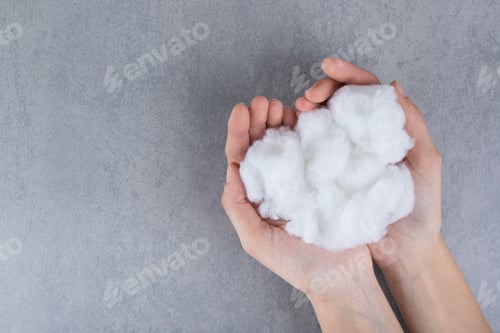 Preview: Medical soft cotton wool on a gray background