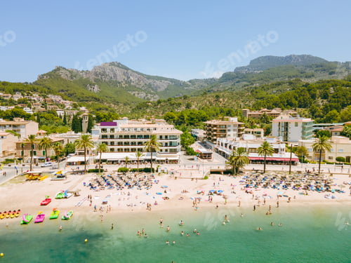 Preview: Drone View of Port de Sóller Bay and Coastline, Mallorca