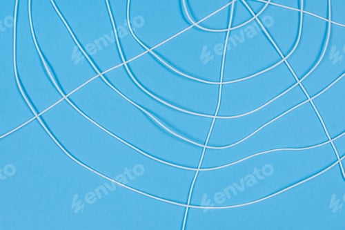 Preview: Abstract spiderweb, white threads on blue background