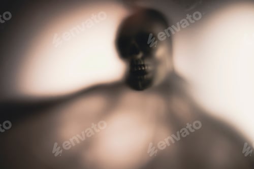 Preview: Shadow blur of horror skeleton. Halloween background.