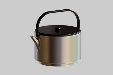Preview: Modern brushed metal teakettle