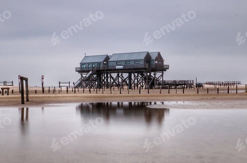 Preview: Elevated Buildings on Wooden Stilts at the Beach