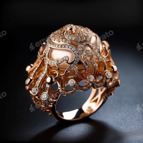 Preview: Stunning ring featuring a dazzling stone set and diamonds