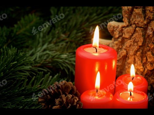 Preview: Christmas candles with copy space