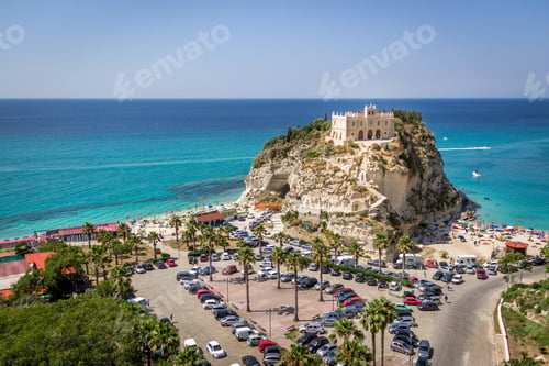 Preview: Santa Maria dell'Isola, Church in Tropea beach - Calabria, Italy
