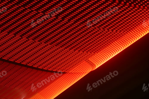 Preview: Large display featuring a pattern of red lights radiating outward along distinct lines