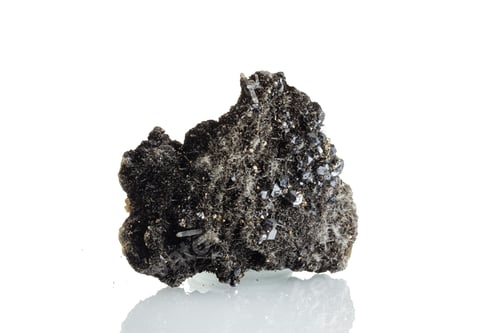 Preview: macro stone mineral Quartz Sphalerite Galena pyrite on a white background