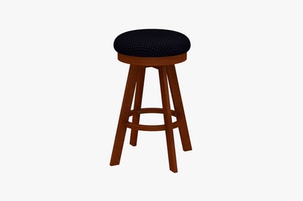 Preview: Wooden stool with polka dot upholstery
