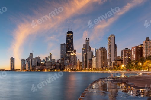 Preview: Chicago Skyline in Lake Michigan