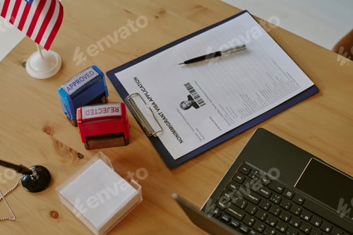 Preview: Processing Immigration Application at Office Desk