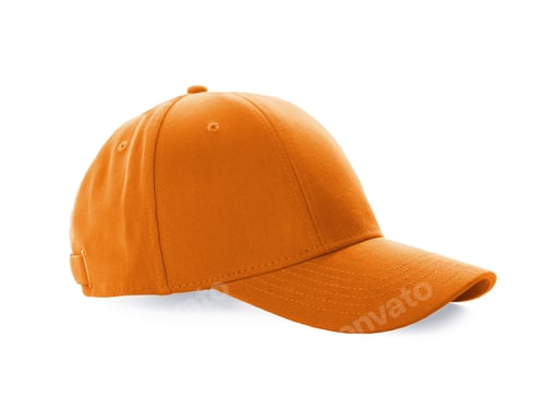 Preview: Stylish orange baseball cap isolated on white