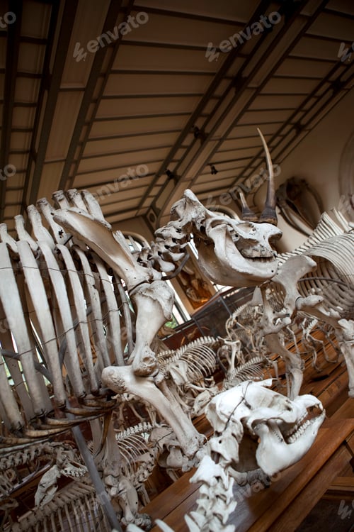 Preview: Skeletons of prehistoric animals