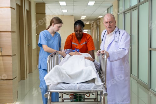 Preview: Emergency medical team rushing patient on stretcher
