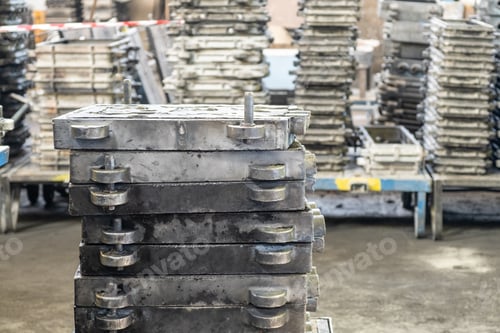 Preview: Large metal presses for the manufacture of various shapes of glass products are in stock in