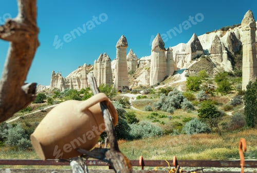 Preview: Unique geological formations in Love Valley in Cappadocia. Popular touristic area in Turkey