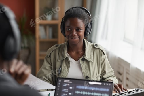 Preview: Smiling African-American Musician in Studio