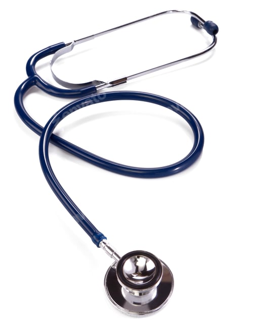 Preview: black and blue stethoscope isolated on white