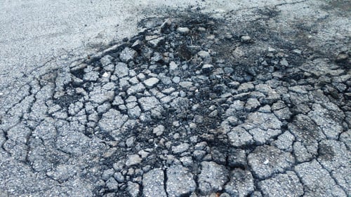 Preview: Asphalt road with crack. Damage and broken.