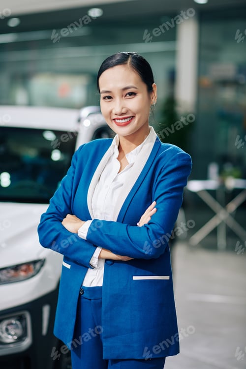 Preview: Confident car dealership manager