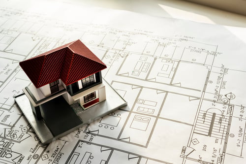 Preview: Closeup of house plan blueprint