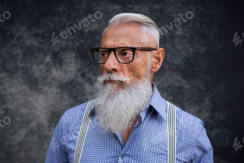 Preview: Senior hipster man portrait