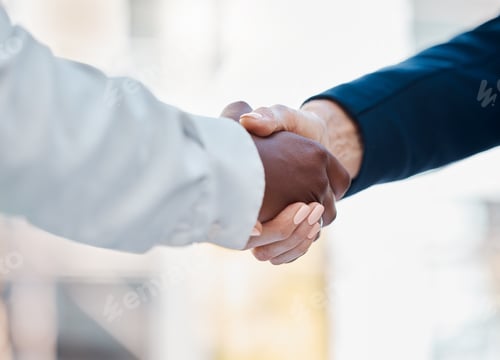 Preview: Handshake, partnership and collaboration for teamwork, contract agreement, business and close deal.