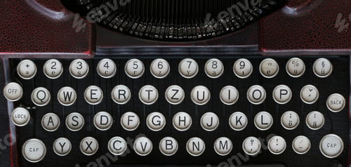 Preview: Keyboard of the old classical typewriter machine