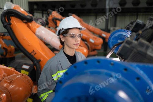 Preview: A female auditor Inspected to account for the company's robot assets that were brought