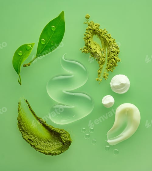 Preview: composition of various organic cosmetic products
