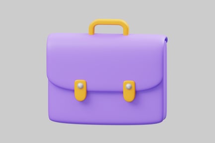 Preview: Cartoon style purple briefcase asset