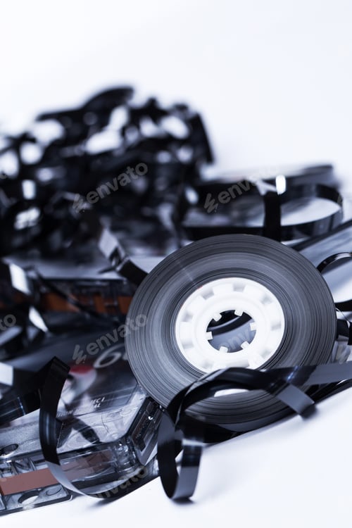 Preview: Close up of magnetic audio tape reel