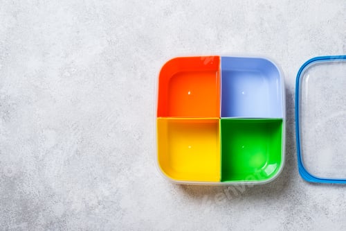 Preview: Empty lunch box with four sections for different food