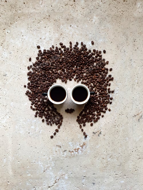 Preview: Creative coffee bean art on stone table