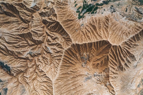 Preview: Aerial view of Bardenas Reales desert in southeast Navarre, Spain