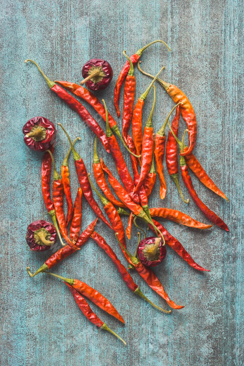 Preview: Dried red chili peppers.