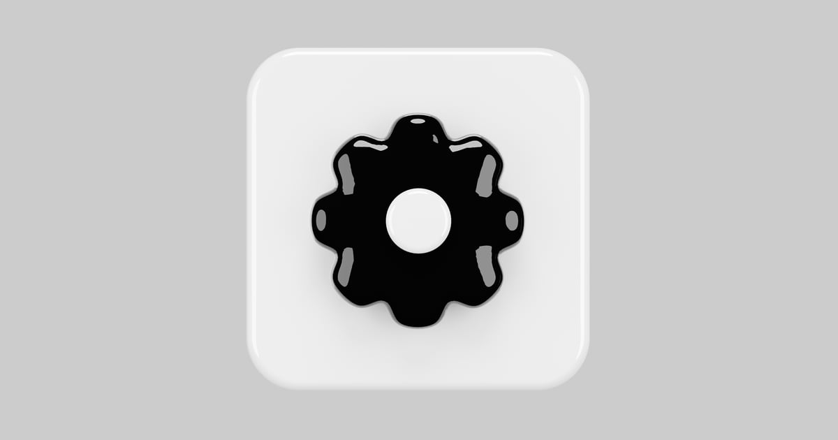 Simple settings icon 3D, Incl. app & control - Envato