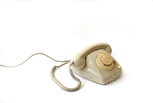 Preview: Old fashioned retro phone on white