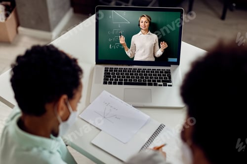 Preview: Elementary school teacher holding online class during COVID-19 lockdown.