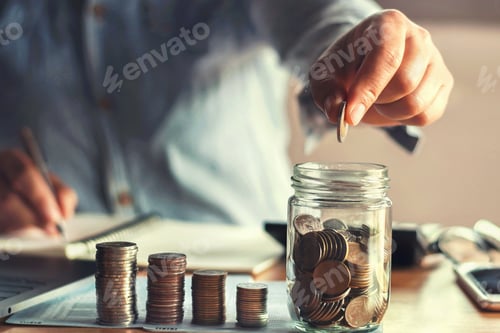 Preview: Saving Money in Glass Jar for Future