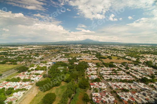Preview: Aerial view of the city of Villa de Alvarez in Colima, Mexico.