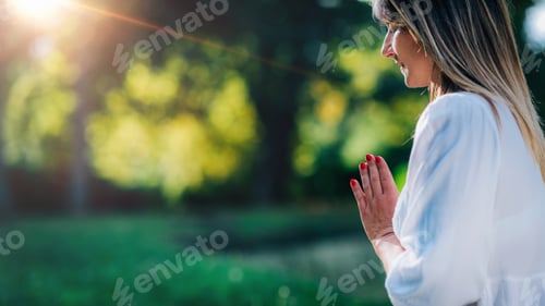 Preview: Meditation by the Water, Hands in Prayer Position.