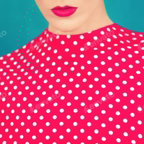 Preview: close-up portrait of a stylish retro girl