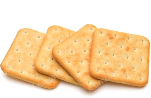 Preview: Dry cracker cookies isolated on white background cutout