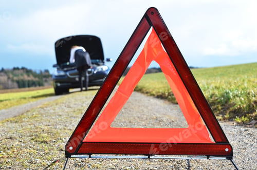 Preview: Broken Car, Girl And Triangle