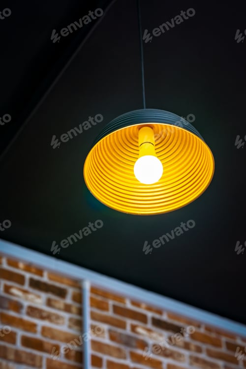 Preview: Loft interior stylish lamp with modern retro lamp. Interior decor.