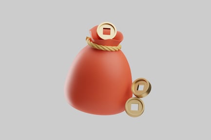 Preview: Lucky Money Bag with Gold Coins