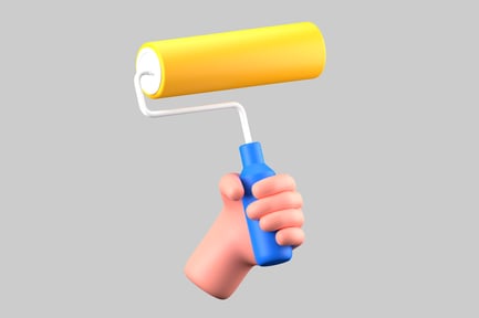 Preview: Painter hand with paint roller