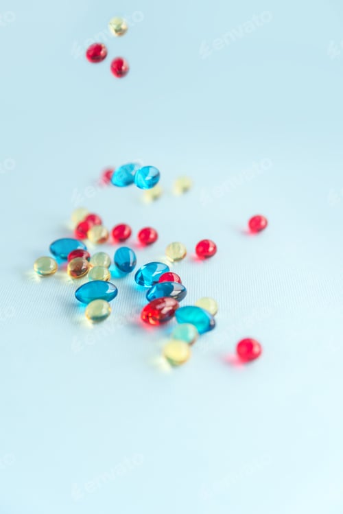 Preview: Heap of colorful gel capsules