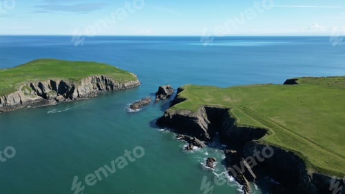 Preview: View of Cardigan Island, located off the coast of Wales in the United Kingdom