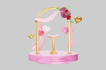 Preview: Wedding stage decoration with heart balloons
